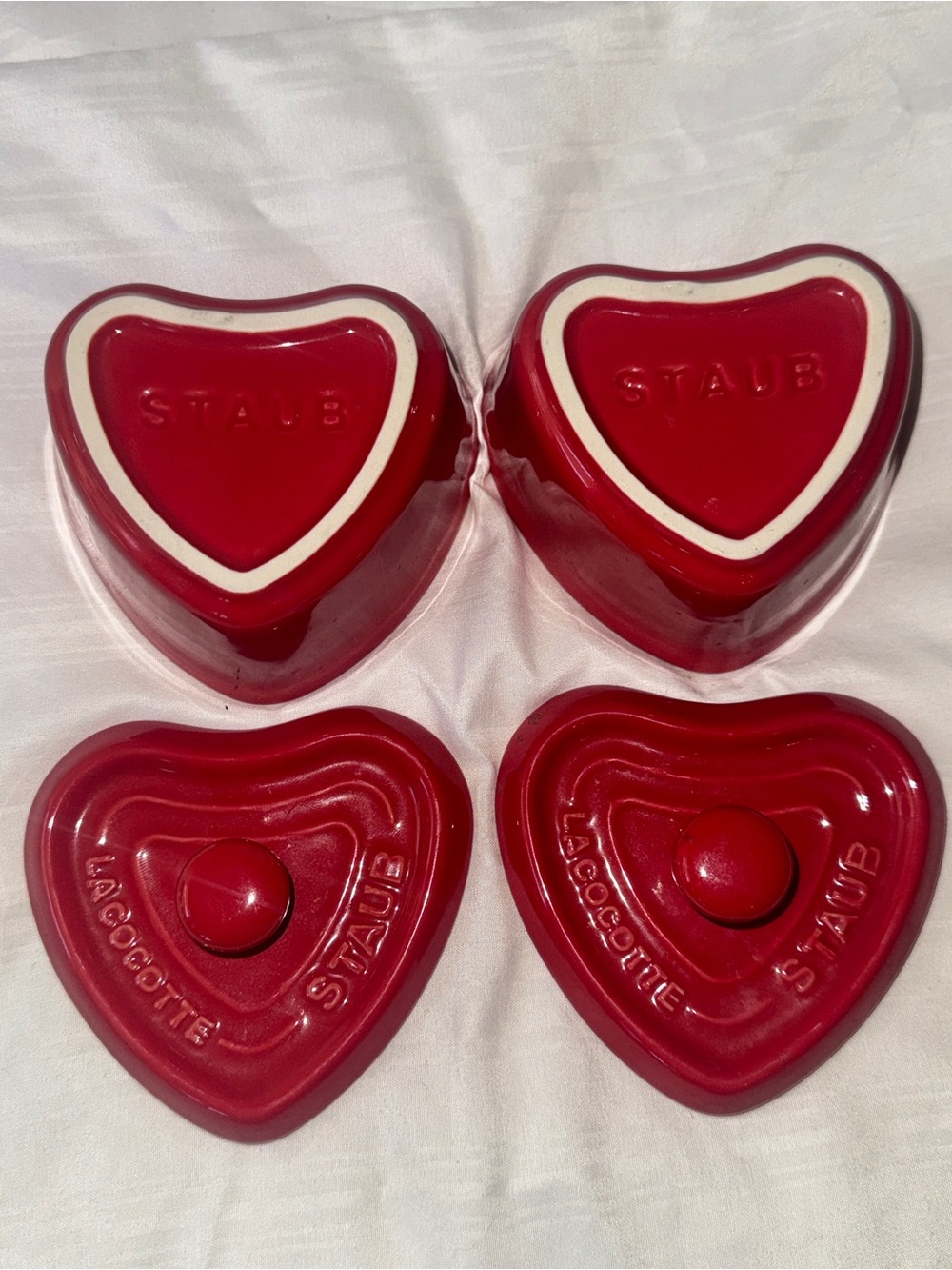 Staub Heart-Shaped Cocotte Ceramic Vessels